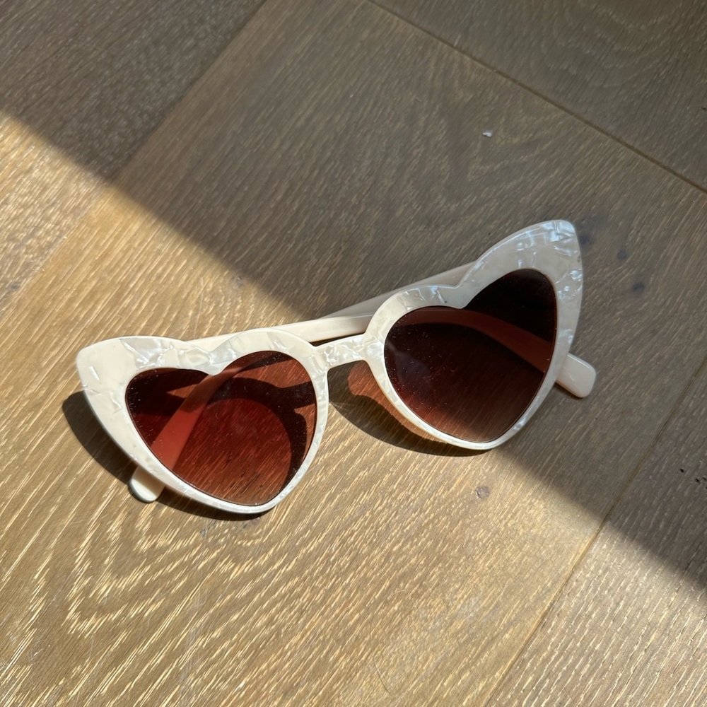 Marble style heart shaped sunglasses